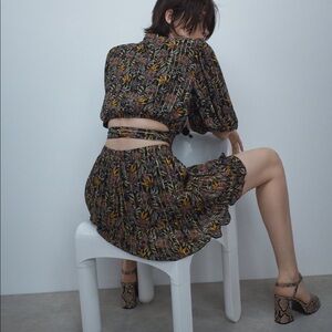 ZARA Floral Print Skirt + Top Set